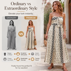 Women's Strapless Geometric Print Wide-Leg Jumpsuit