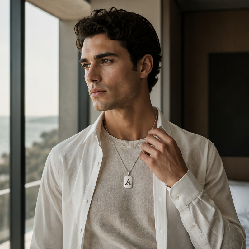 Minimal Initial Necklace for Women & Men
