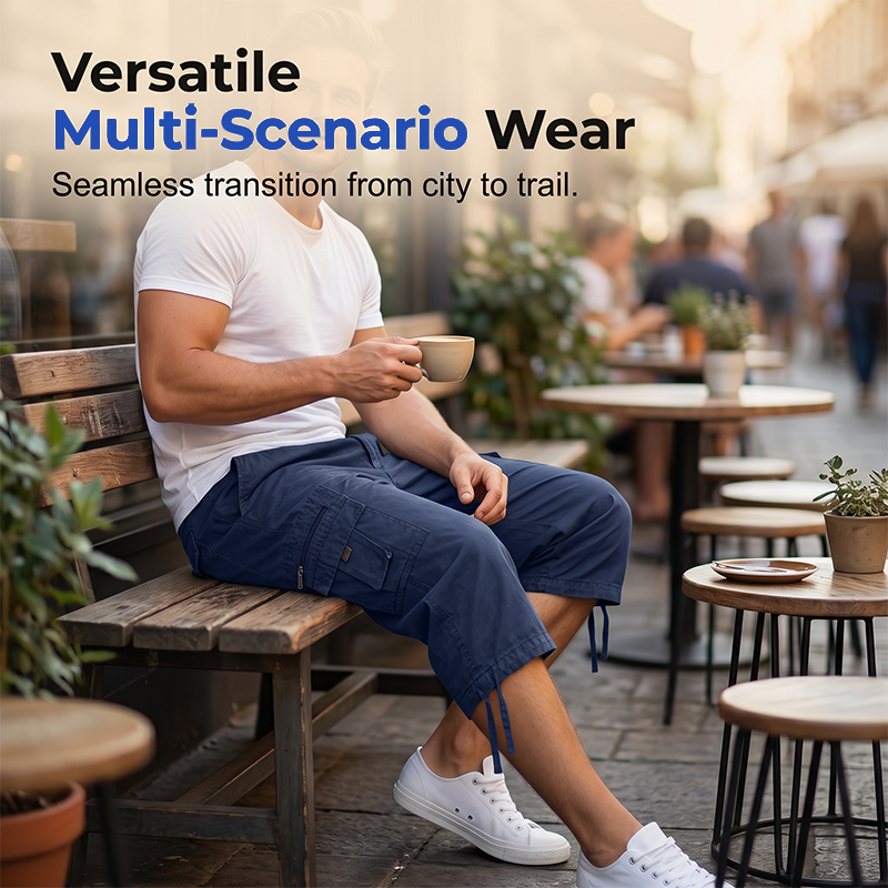 Men's Multi-Pocket Capri Pants