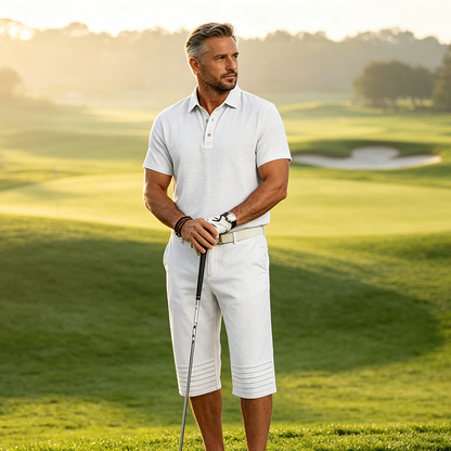 Men Summer Shirt and Crop Pants Set Casual Beach Outfit