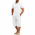 Men Summer Shirt and Crop Pants Set Casual Beach Outfit