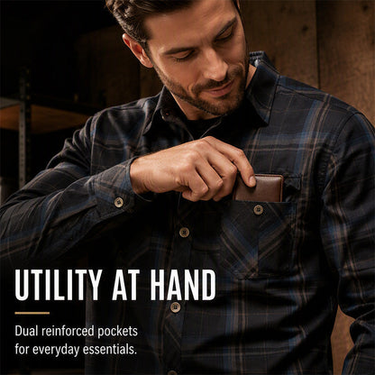 Men's Casual Plaid Long Sleeve Shirt