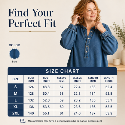 Women's Long Lantern Sleeve Maxi Denim Dress|Free Shipping！