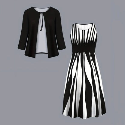 Women's 2-Piece Sleeveless Dress and Cardigan Set