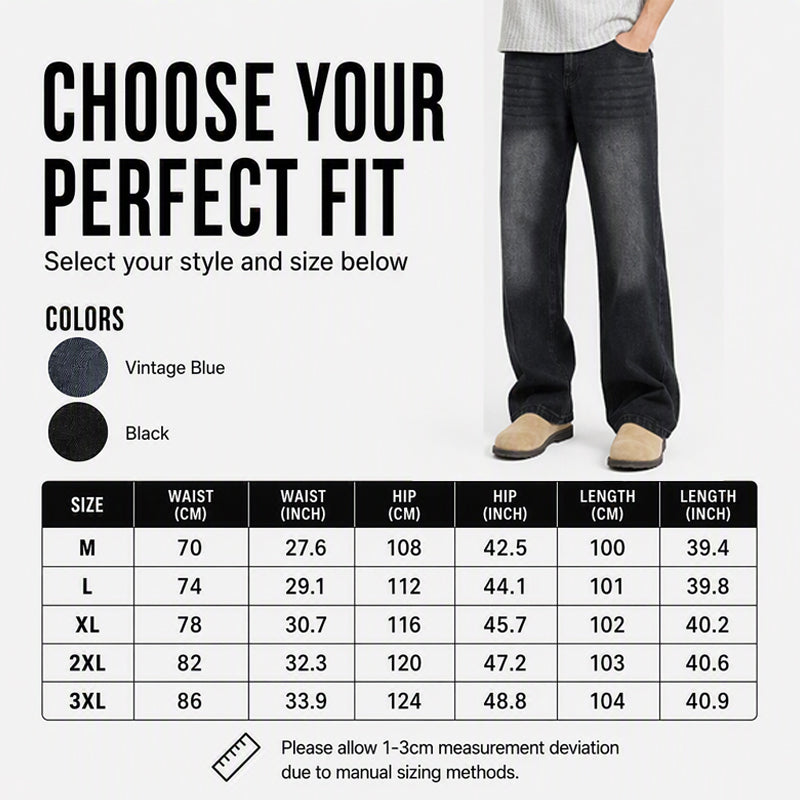 👖 LIMITED-TIME 50% OFF! ✨ Men's Vintage Washed Curved-Leg Jeans