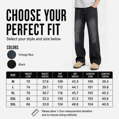 👖 LIMITED-TIME 50% OFF! ✨ Men's Vintage Washed Curved-Leg Jeans