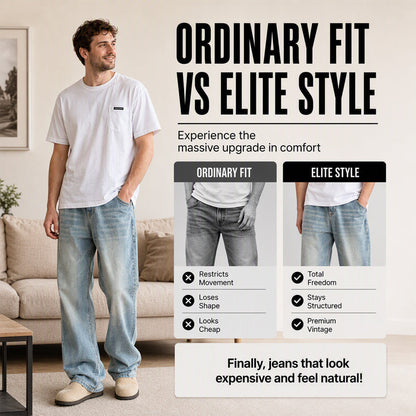 👖 LIMITED-TIME 50% OFF! ✨ Men's Vintage Washed Curved-Leg Jeans