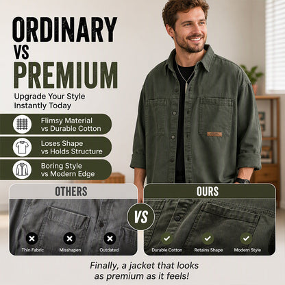 ✨ Easy Everyday Style | Men's Relaxed-Fit Multi-Pocket Utility Shirt