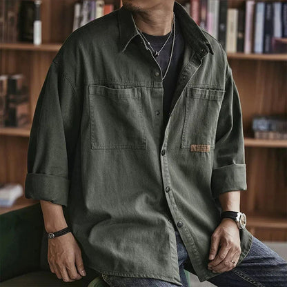 ✨ Easy Everyday Style | Men's Relaxed-Fit Multi-Pocket Utility Shirt