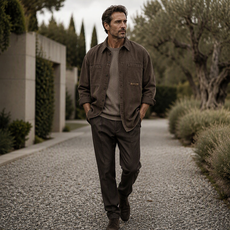 ✨ Easy Everyday Style | Men's Relaxed-Fit Multi-Pocket Utility Shirt