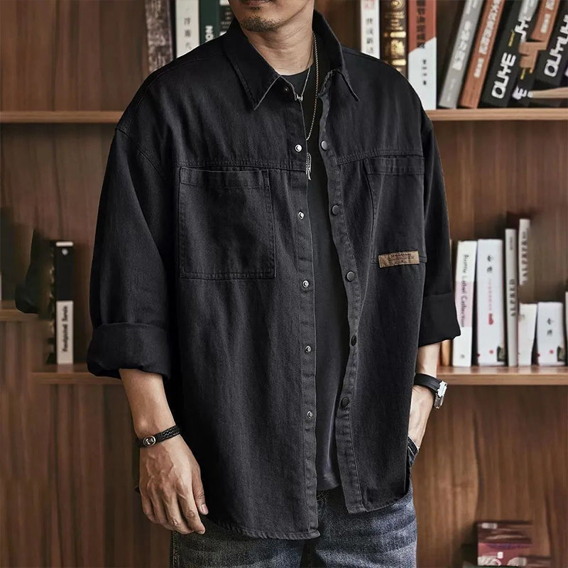 ✨ Easy Everyday Style | Men's Relaxed-Fit Multi-Pocket Utility Shirt
