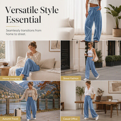 ✨ Easy Everyday Comfort | Women's Relaxed Wide-Leg Drawstring Pants