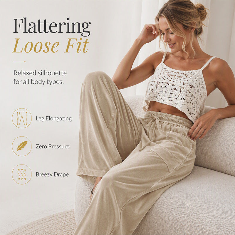 ✨ Easy Everyday Comfort | Women's Relaxed Wide-Leg Drawstring Pants