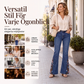 🎉NYHETER 2026✨|Högmidjade flare-jeans med broderade detaljer