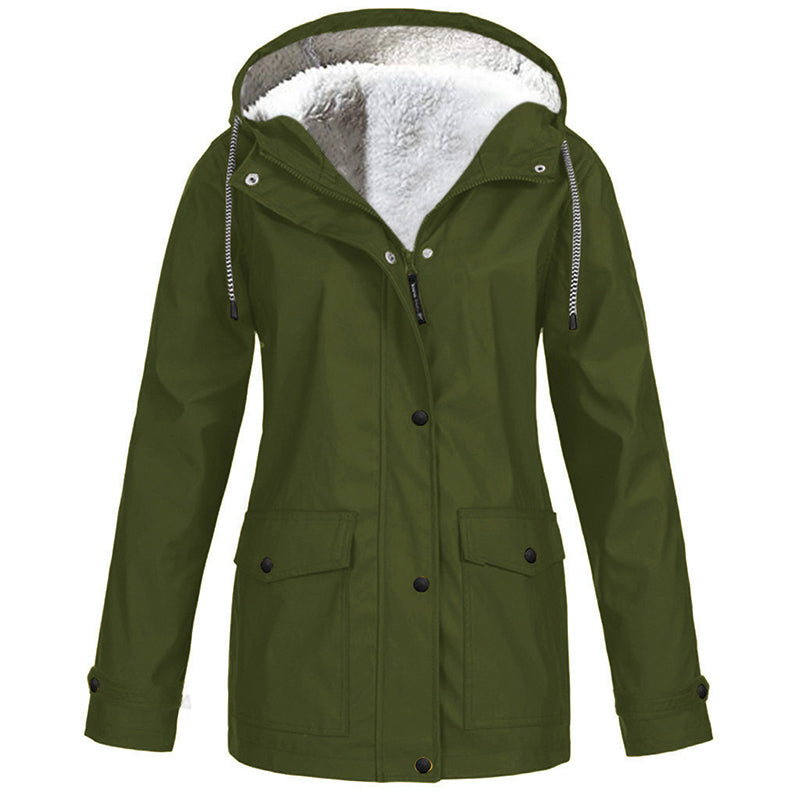 ⏳ Limited Time 50% Off! 💥Women's Plush-Lined Windproof Hooded Jacket