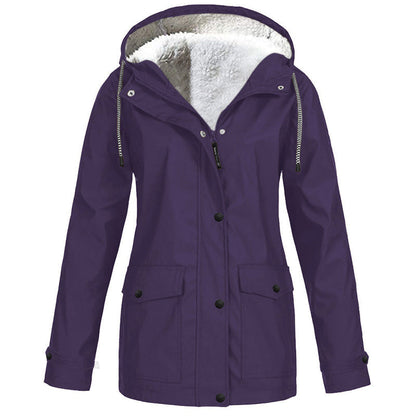 ⏳ Limited Time 50% Off! 💥Women's Plush-Lined Windproof Hooded Jacket