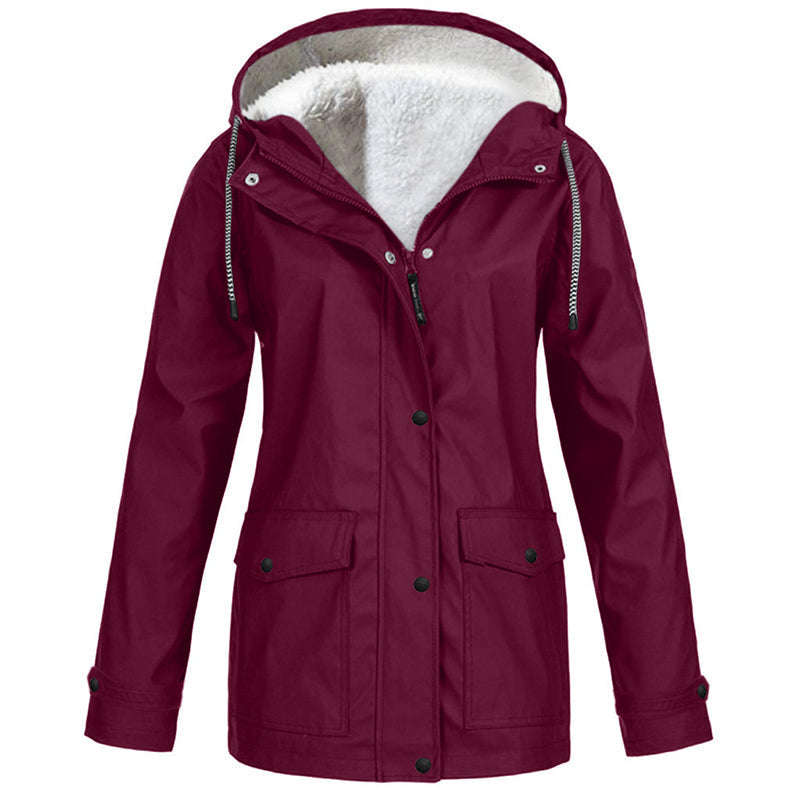 ⏳ Limited Time 50% Off! 💥Women's Plush-Lined Windproof Hooded Jacket