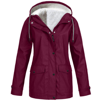 ⏳ Limited Time 50% Off! 💥Women's Plush-Lined Windproof Hooded Jacket