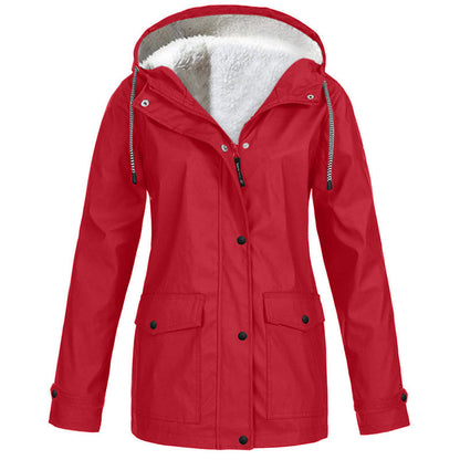 ⏳ Limited Time 50% Off! 💥Women's Plush-Lined Windproof Hooded Jacket