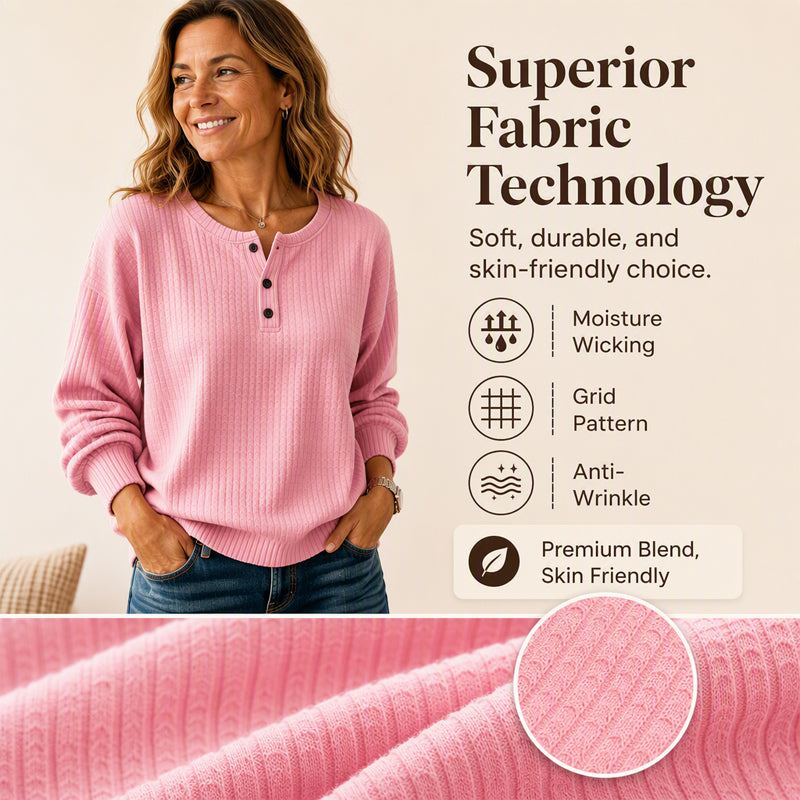 🔥50% OFF! Womens's Casual Waffle Knit Sweatshirt