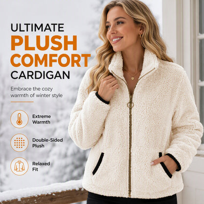Trending Now⭐🧥 Soft Plush Zip-Up Cardigan – Cozy Full-Zip Layer for Effortless Cool-Weather Style