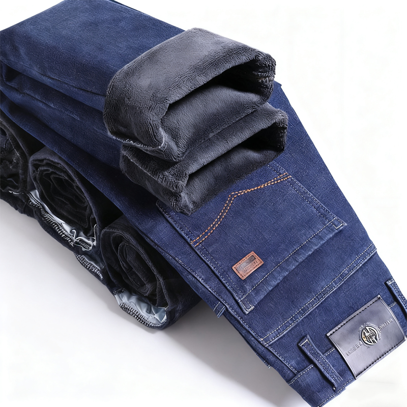 👖Men's Warm Lined Straight-Leg Jeans