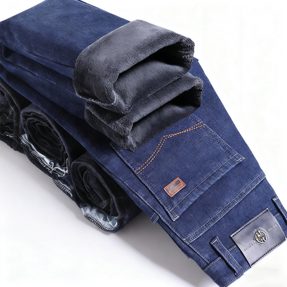 👖Men's Warm Lined Straight-Leg Jeans