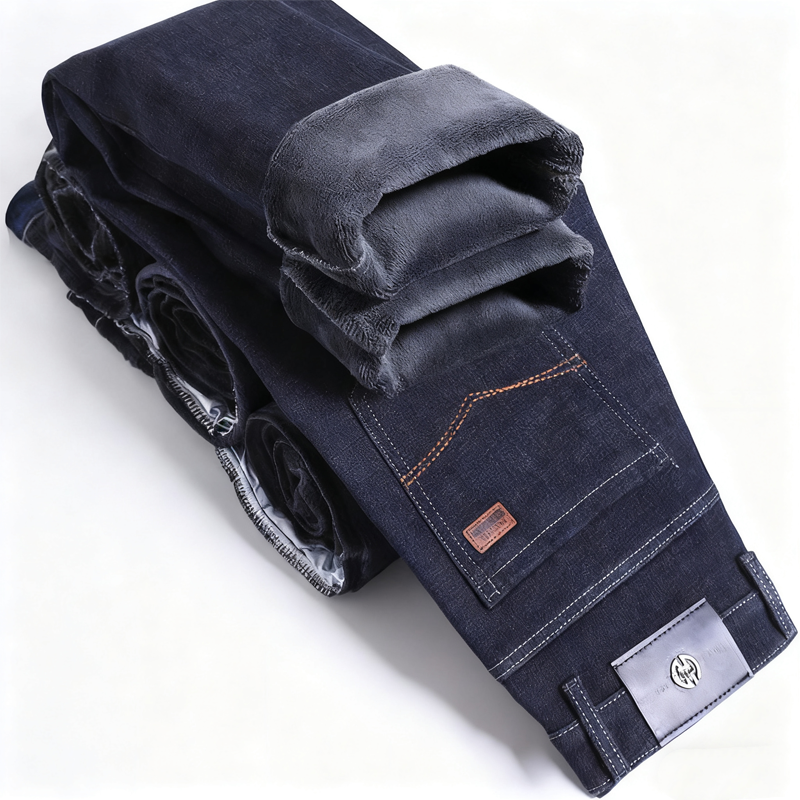 👖Men's Warm Lined Straight-Leg Jeans