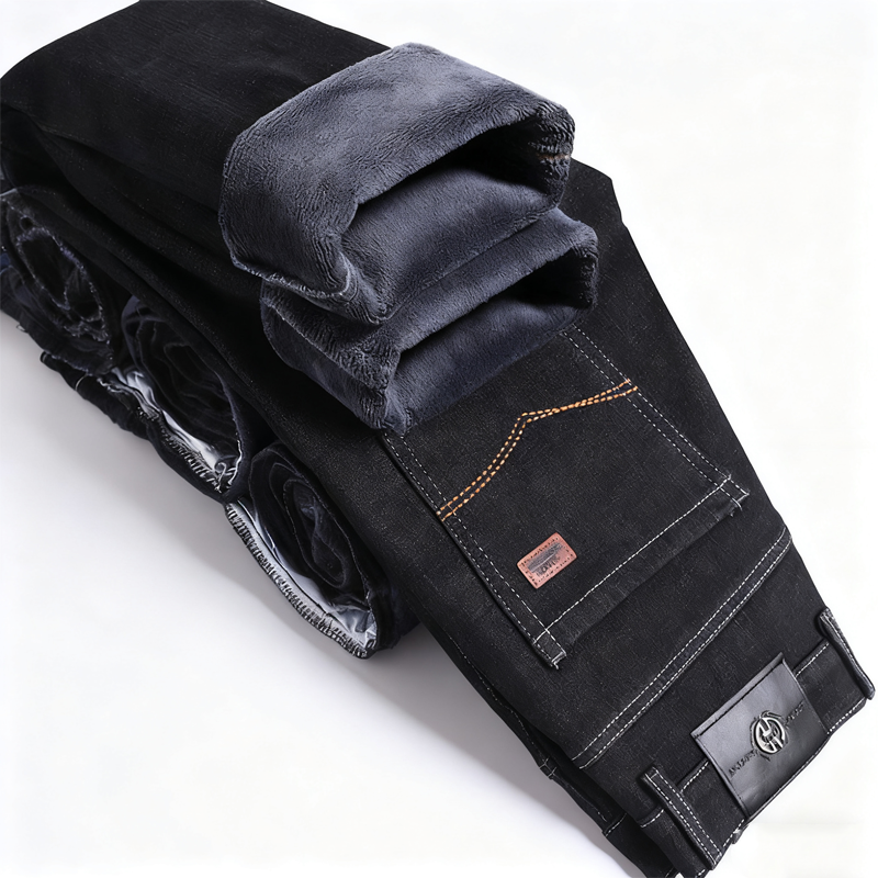 👖Men's Warm Lined Straight-Leg Jeans
