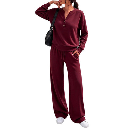 Women's Effortless Top & Wide-leg Pants Set