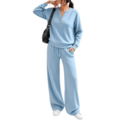 Women's Effortless Top & Wide-leg Pants Set