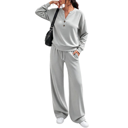 Women's Effortless Top & Wide-leg Pants Set