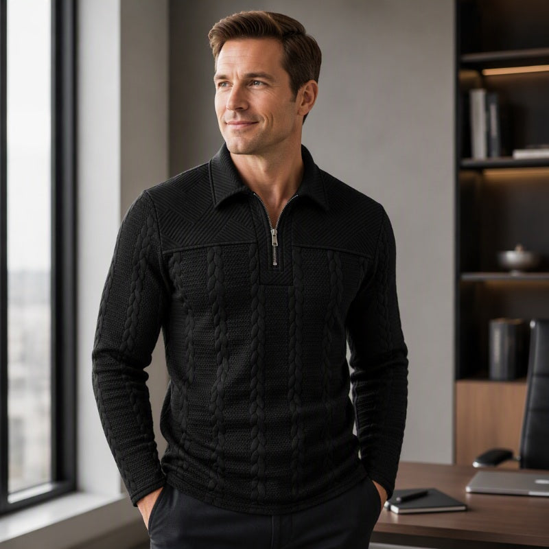 Men's Long Sleeve Half-Zip T-Shirt