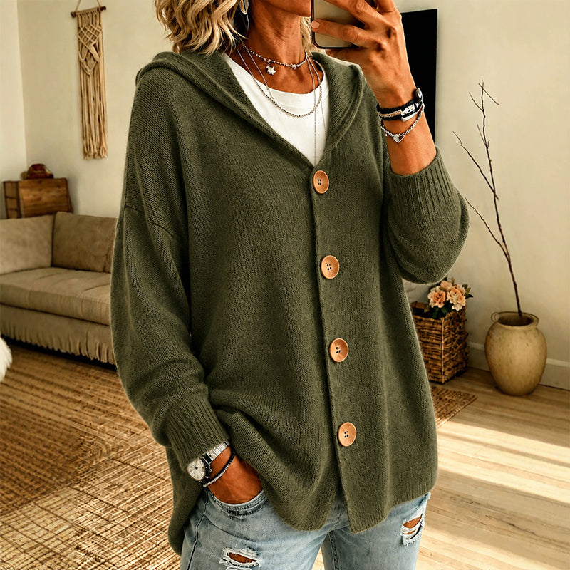 Women's Casual Hooded Sweater Cardigan