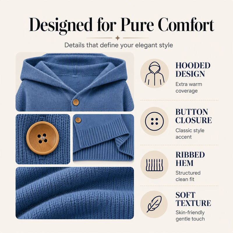 Women's Casual Hooded Sweater Cardigan