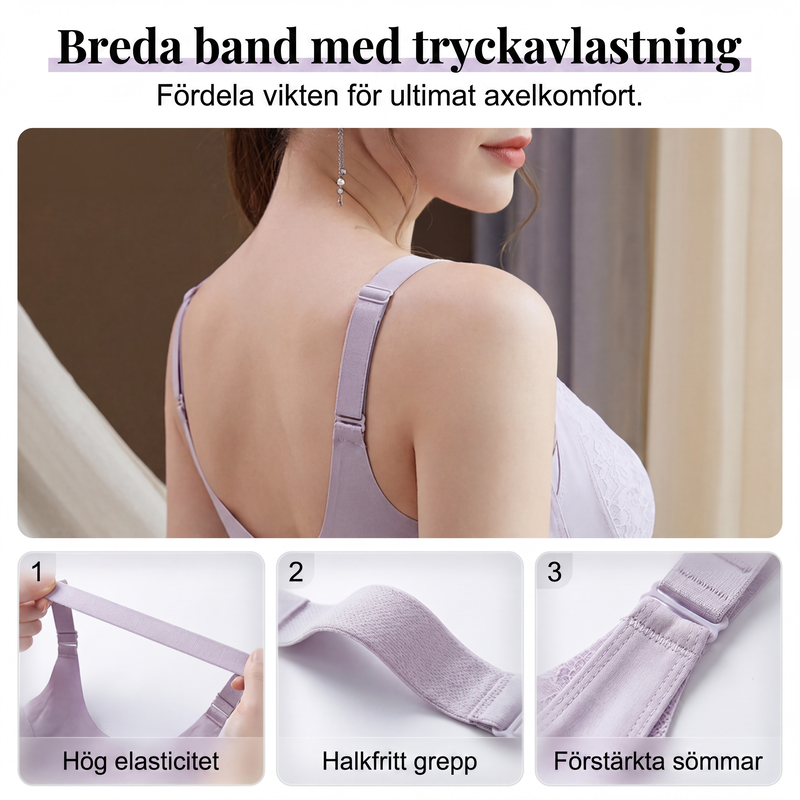 Sömlös trådlös stöd-bh för kvinnor med bekväm passform och naturligt lyft