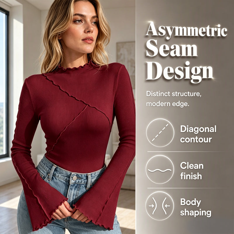 Flattering Asymmetric Ruffle Top