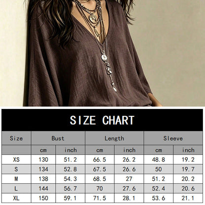 ✨ Flattering Without the Fuss | Women's Draped V-Neck Relaxed Blouse