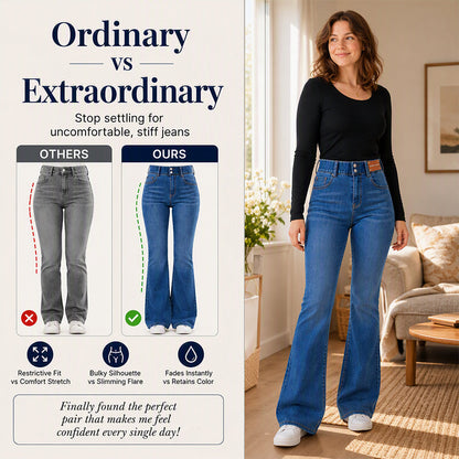 👖 Flattering Flare, Flexible Comfort | Women's High-Waist Stretch Jeans