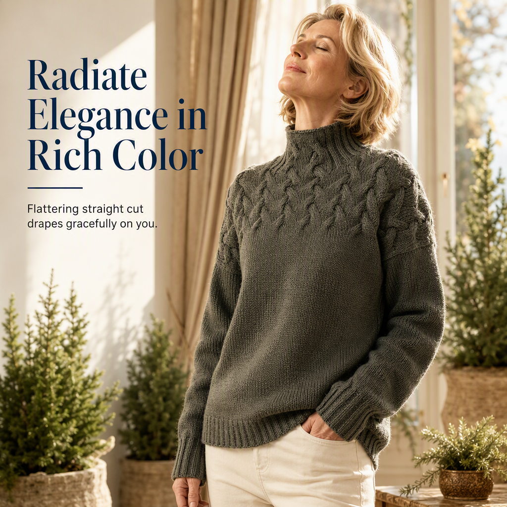 🛍️New Arrivals - Casual Solid Color Turtleneck Knit Pullover