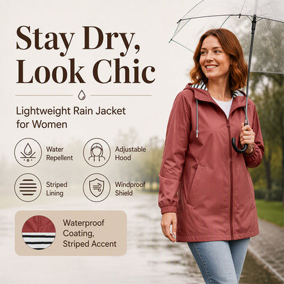 🌧️ Ready When the Weather Turns | Women's Waterproof Hooded Outdoor Jacket