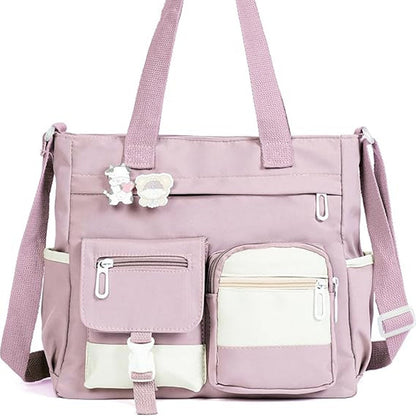 Cute Messenger Bag for Teen Girls with 2 Badges