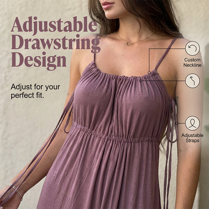 ⏰ Last Day Sale 62% Off | Women's Drawstring Spaghetti-Strap Maxi Dress