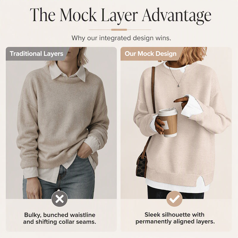 Women’s Mock Two Piece Knit Sweater