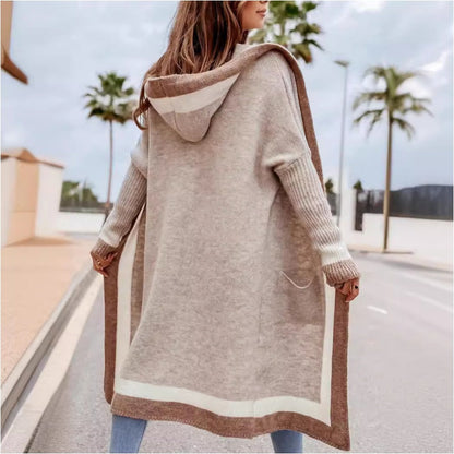 Women's Long Hooded Knit Cardigan