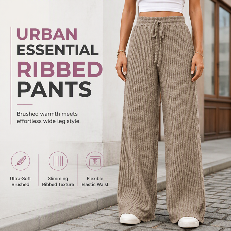 Women’s Ribbed Knit Wide-Leg Pants