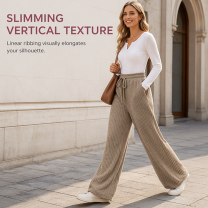 Women’s Ribbed Knit Wide-Leg Pants