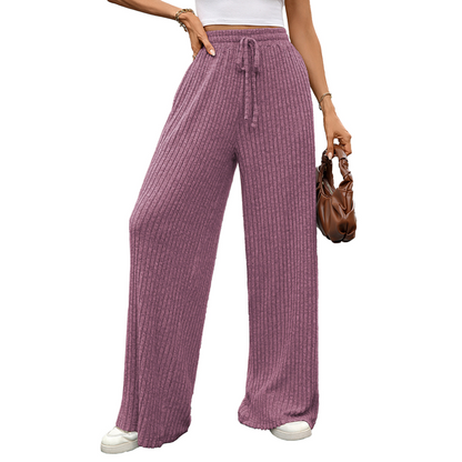 Women’s Ribbed Knit Wide-Leg Pants