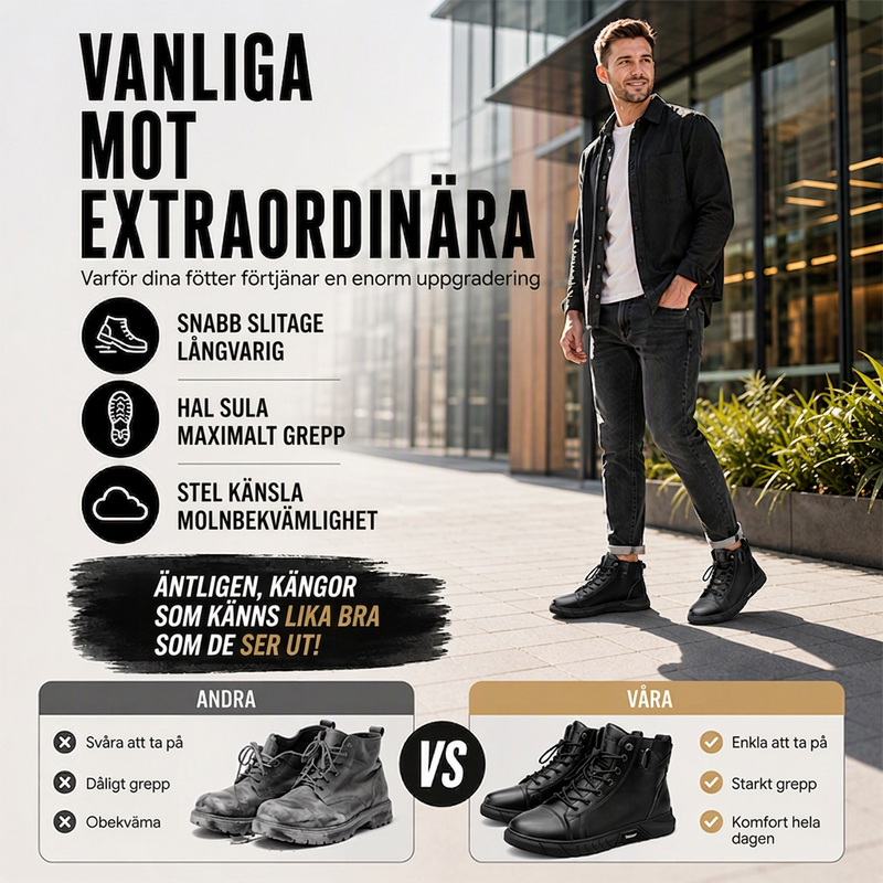 🍂Nya höstnyheter|Herr Vattentäta Boots i Läder – Robust Höst- och Vintersko🦂