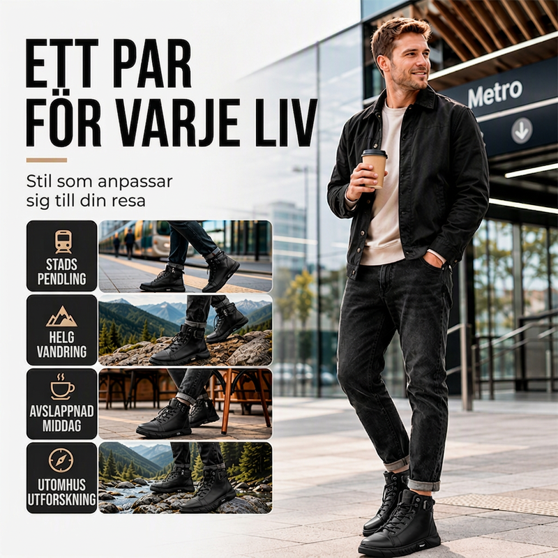 🍂Nya höstnyheter|Herr Vattentäta Boots i Läder – Robust Höst- och Vintersko🦂